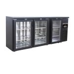 ARRIÈRE BAR RÉFRIGÉRÉE NOIR 3 PORTES EN VERRE - Combisteel
