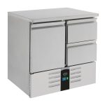 TABLE RÉFRIGÉRÉE 1 PORTE/2 TIROIRS ENERGY LINE ÉQUIPÉ D'ÉVAPORATEUR - Combisteel
