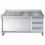 700 PLAN DE TRAVAIL PORTES COULISST TIROIRS BORD RELEVÉ 2000 - Combisteel