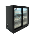 ARRIÈRE BAR RÉFRIGÉRÉE NOIR 2 PORTES COULISST - Combisteel – Image 2