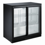 ARRIÈRE BAR RÉFRIGÉRÉE NOIR 2 PORTES COULISST - Combisteel