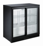 ARRIÈRE BAR RÉFRIGÉRÉE NOIR 2 PORTES COULISST - Combisteel