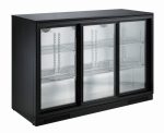 ARRIÈRE BAR RÉFRIGÉRÉE NOIR 3 PORTES COULISST - Combisteel