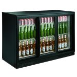 ARRIÈRE BAR RÉFRIGÉRÉE NOIR 3 PORTES COULISST - Combisteel – Image 2