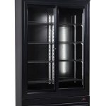 RÉFRIGÉRATEUR AVEC PORTES COULISSANTES EN VERRES BEZ-780 SL NOIR - Combisteel