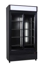 RÉFRIGÉRATEUR AVEC PORTES COULISSANTES EN VERRES BEZ-780 SL NOIR - Combisteel