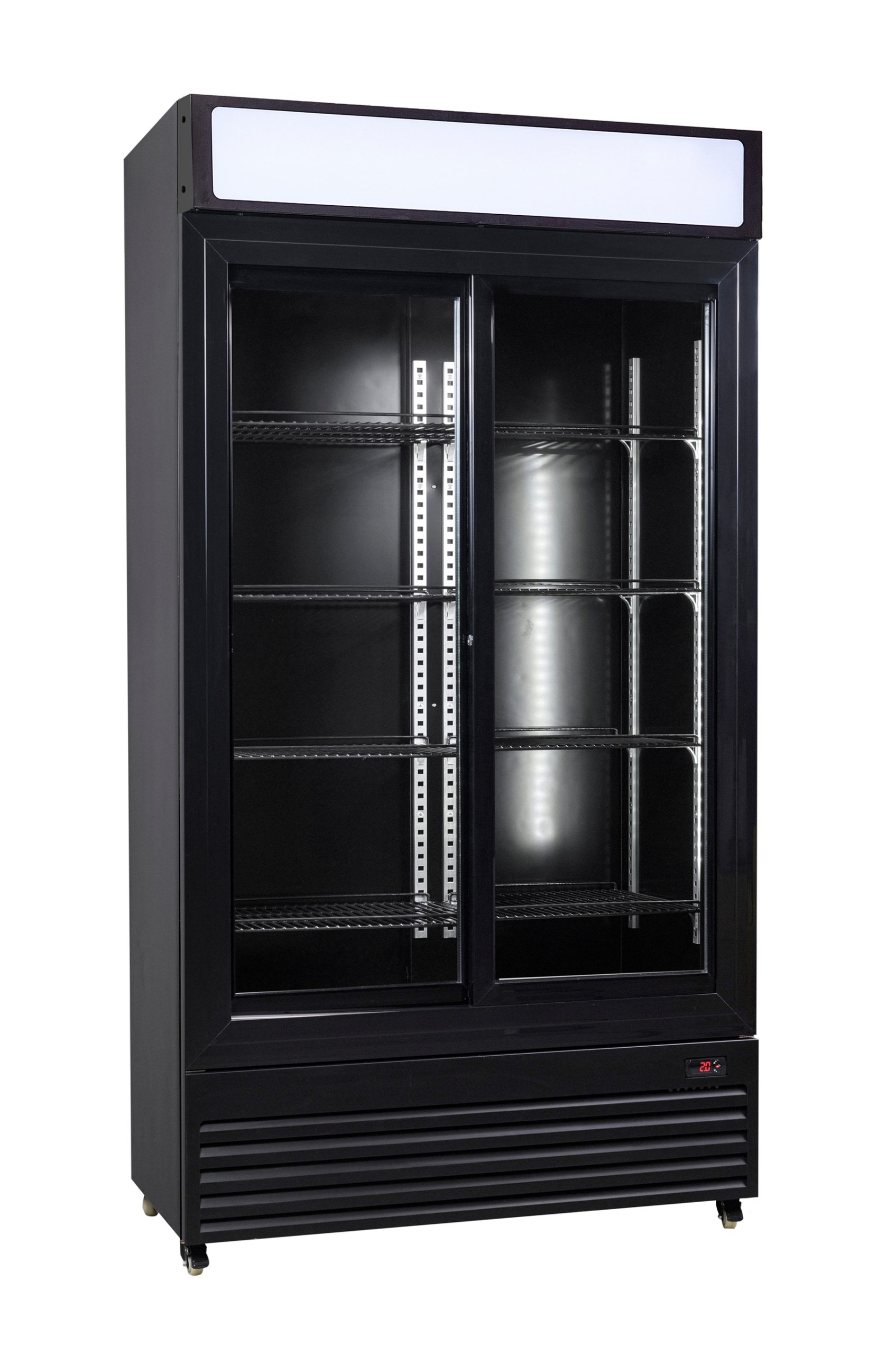 RÉFRIGÉRATEUR AVEC PORTES COULISSANTES EN VERRES BEZ-780 SL NOIR - Combisteel RÉFRIGÉRATEUR AVEC PORTES COULISSANTES EN VERRES BEZ-780 SL NOIR - Combisteel – Image 1
