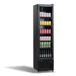 RÉFRIGÉRATEUR PORTE EN VERRE ÉTROIT NOIR NAP-250 - Combisteel