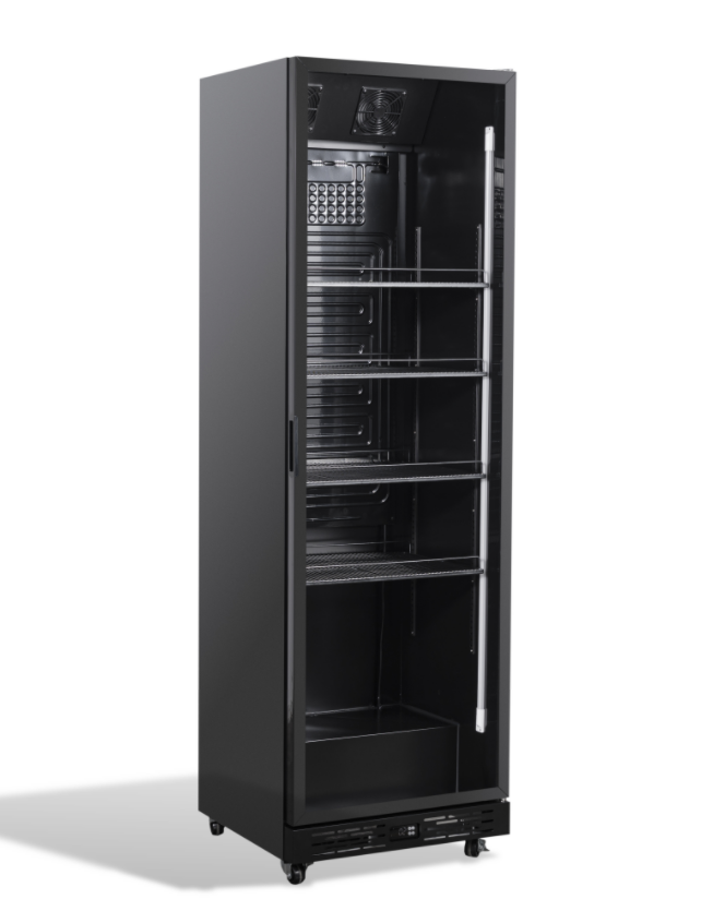 RÉFRIGÉRATEUR 1 PORTE EN VERRE NOIR NAP-360 - Combisteel RÉFRIGÉRATEUR 1 PORTE EN VERRE NOIR NAP-360 - Combisteel – Image 1