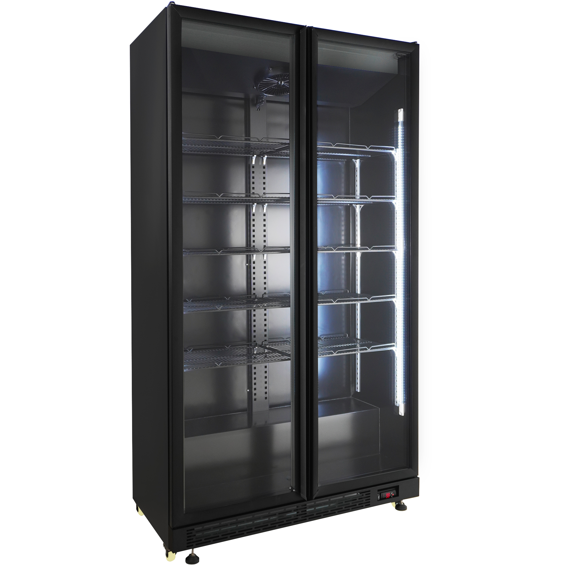 RÉFRIGÉRATEUR 2 PORTES EN VERRE NOIR NAP-850 - Combisteel RÉFRIGÉRATEUR 2 PORTES EN VERRE NOIR NAP-850 - Combisteel – Image 1