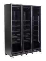 RÉFRIGÉRATEUR 3 PORTES EN VERRE NOIR NAP-1200 HT - AVEC PORTE CHAUFFANTE - Combisteel