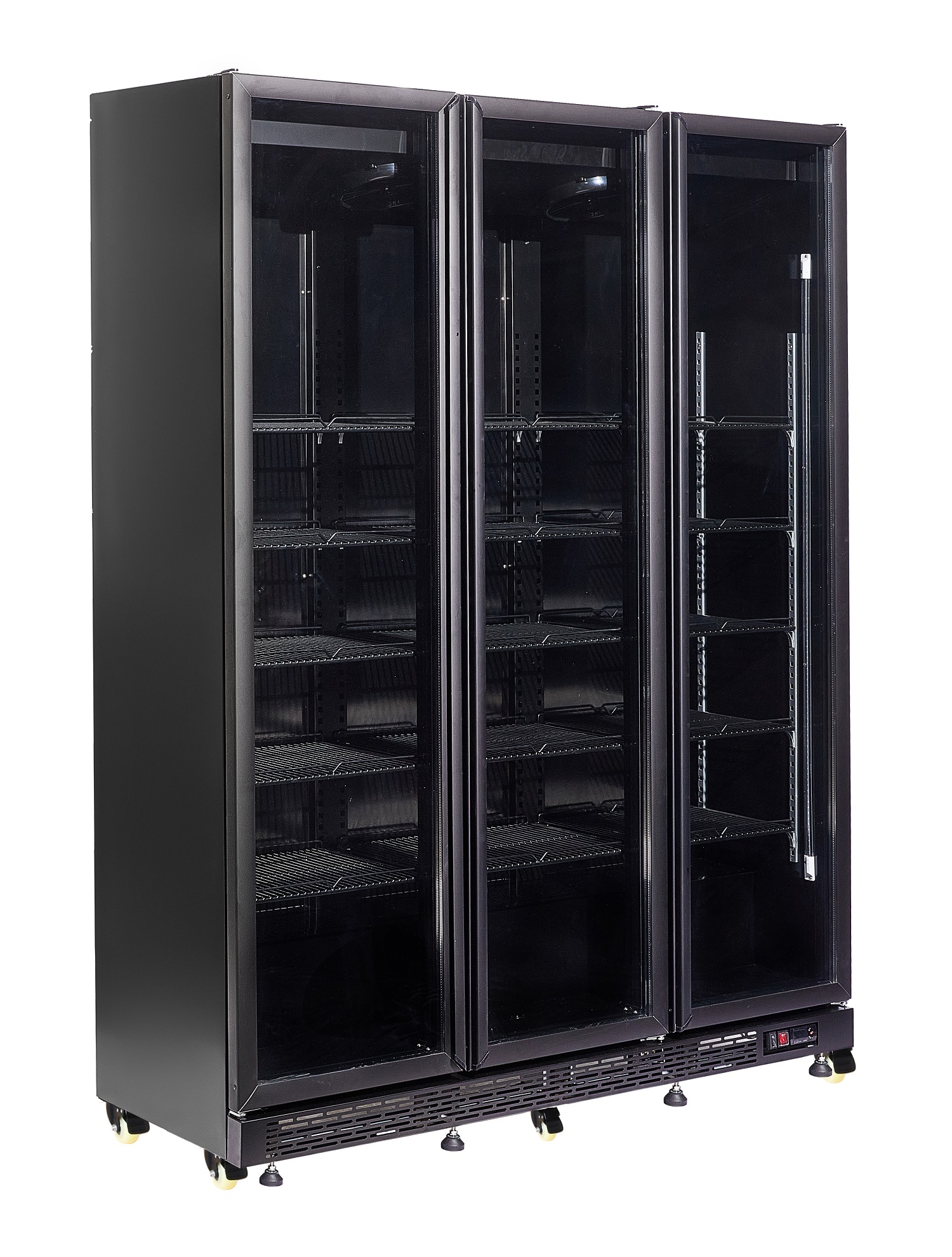 RÉFRIGÉRATEUR 3 PORTES EN VERRE NOIR NAP-1200 HT - AVEC PORTE CHAUFFANTE - Combisteel RÉFRIGÉRATEUR 3 PORTES EN VERRE NOIR NAP-1200 HT - AVEC PORTE CHAUFFANTE - Combisteel – Image 1