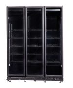RÉFRIGÉRATEUR 3 PORTES EN VERRE NOIR NAP-1200 *TRANSPORT SUR DEMANDE* - Combisteel – Image 3