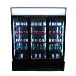 RÉFRIGÉRATEUR 3 PORTES EN VERRE NOIR FCU-1200 BL - Combisteel – Image 4