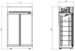 RÉFRIGÉRATEUR 2 PORTES EN VERRE NOIR INS-1000R BL - Combisteel – Image 2
