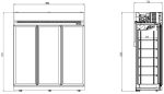 RÉFRIGÉRATEUR 3 PORTES EN VERRE NOIR INS-1530R BL - Combisteel – Image 2