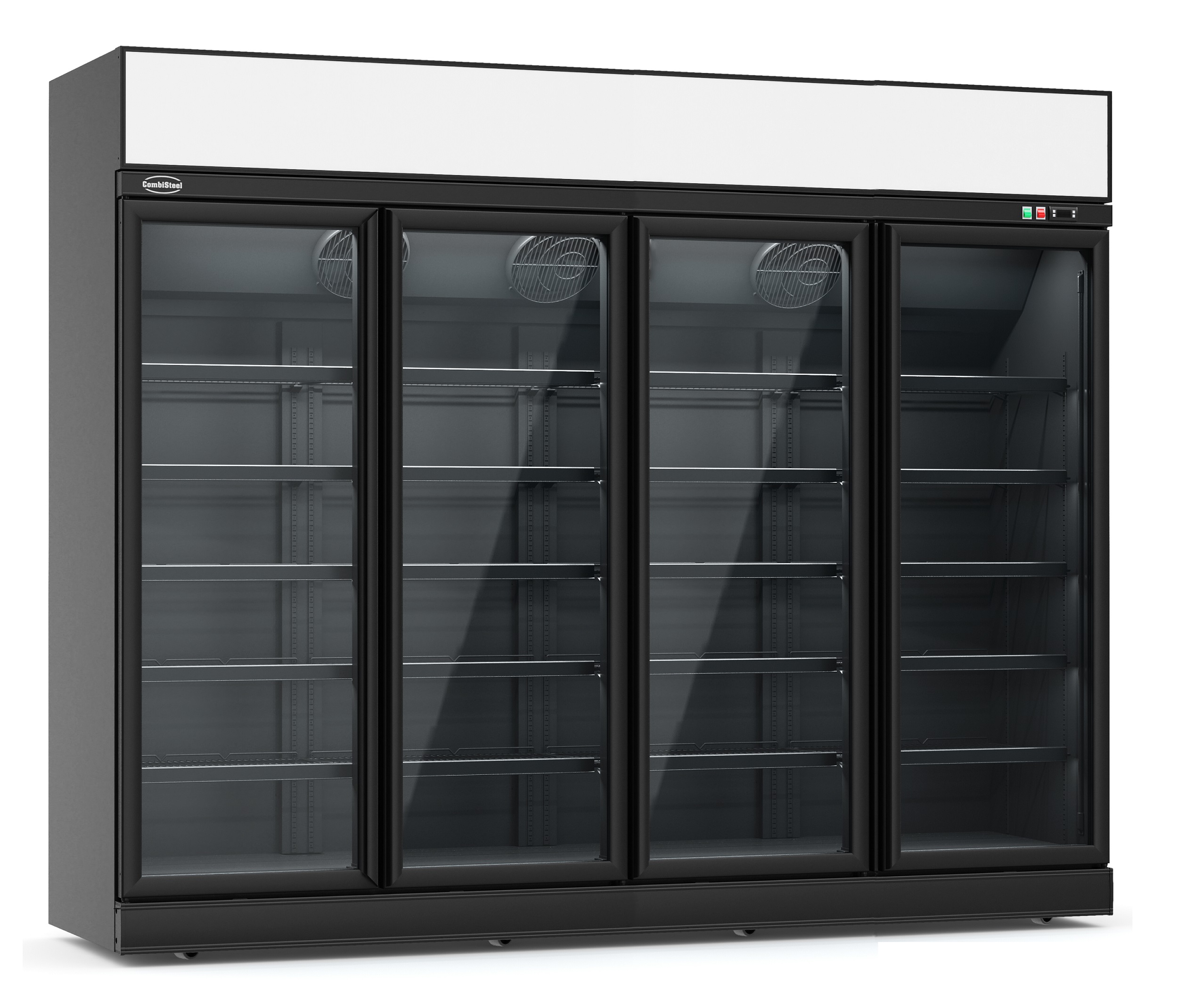 RÉFRIGÉRATEUR 4 PORTES EN VERRE NOIR INS-2060R BL *TRANSPORT SUR DEMANDE* - Combisteel RÉFRIGÉRATEUR 4 PORTES EN VERRE NOIR INS-2060R BL *TRANSPORT SUR DEMANDE* - Combisteel – Image 1