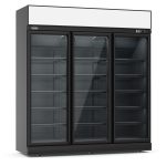 CONGÉLATEUR 3 PORTES EN VERRE NOIR INS-1530F BL - Combisteel