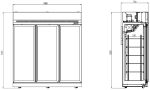 CONGÉLATEUR 3 PORTES EN VERRE NOIR INS-1530F BL - Combisteel – Image 2