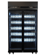 RÉFRIGÉRATEUR 2 PORTES EN VERRE NOIR IRM-770 BL - Combisteel – Image 2