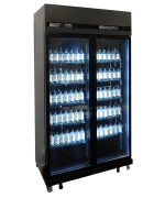 RÉFRIGÉRATEUR 2 PORTES EN VERRE NOIR IRM-770 BL - Combisteel – Image 3