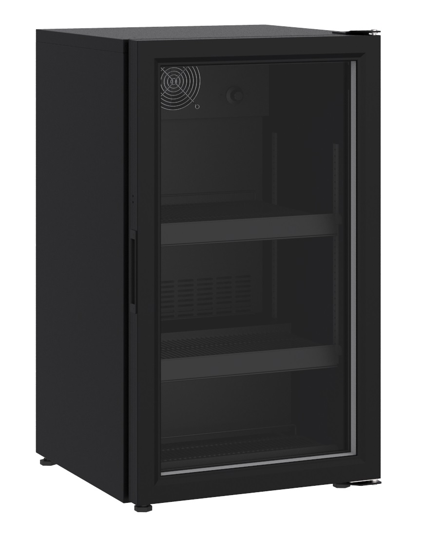 RÉFRIGÉRATEUR POSABLE PORTE EN VERRE 136L NOIR - Combisteel RÉFRIGÉRATEUR POSABLE PORTE EN VERRE 136L NOIR - Combisteel – Image 1