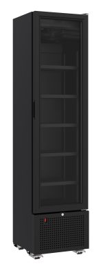 RÉFRIGÉRATEUR 1 PORTE EN VERRE NOIR 221L - Combisteel