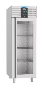 RÉFRIGÉRATEUR EN ACIER INOX PORTE EN VERRE MONO BLOCK 700 LTR - Combisteel