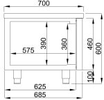 TABLE RÉFRIGÉRÉE 600 HAUTE 2 PORTES - Combisteel – Image 2