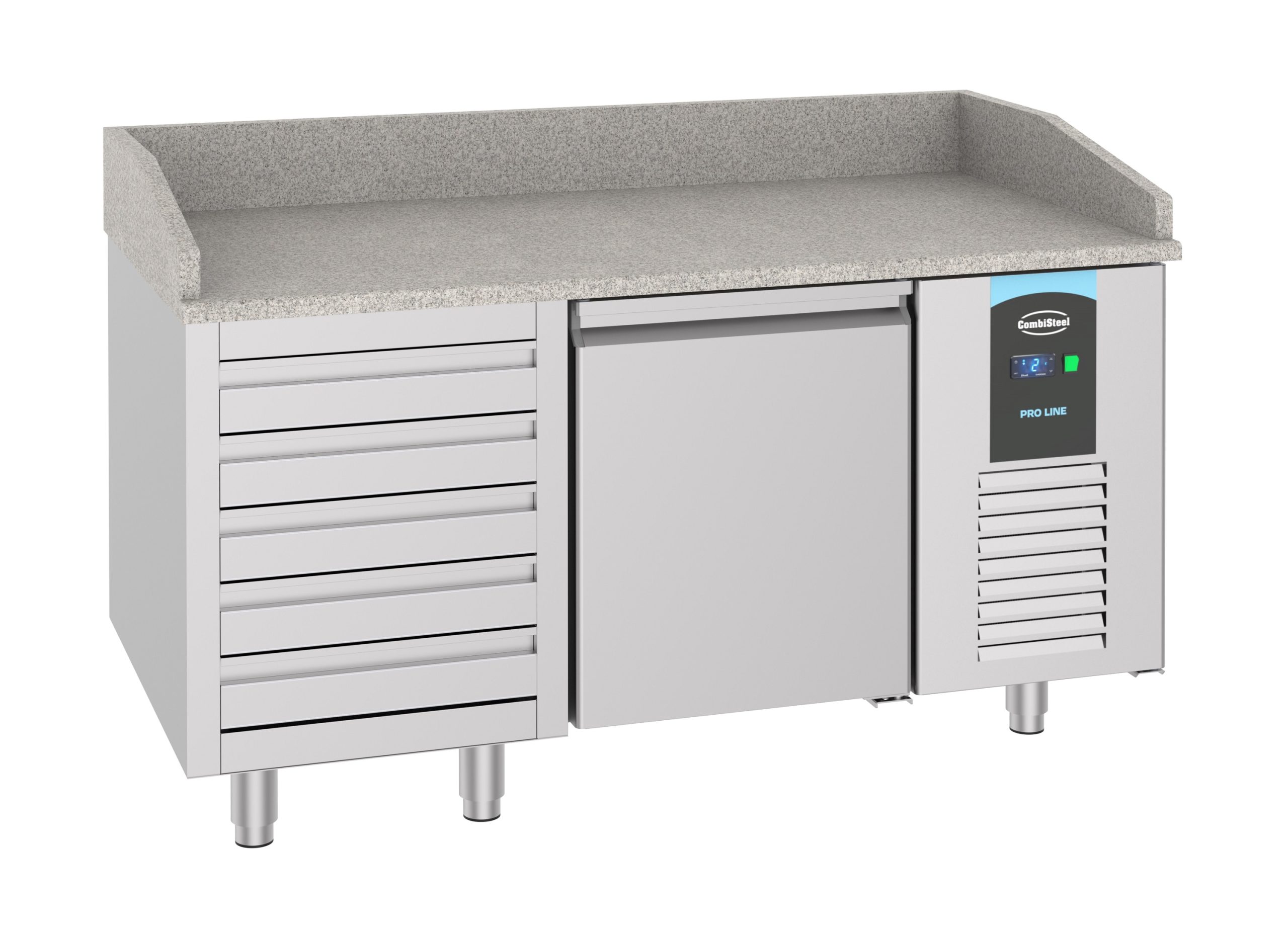 TABLE PRÉP POUR PIZZA 1 PORTE 5 TIROIRS - Combisteel TABLE PRÉP POUR PIZZA 1 PORTE 5 TIROIRS - Combisteel – Image 1