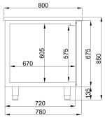 TABLE RÉFRIGÉRÉE PÂTISSERIE 2 PORTES - Combisteel – Image 2