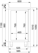 600 TABLE RÉFRIGÉRÉE 2 PORTES AVEC TIROIR POUR CAFÉ - Combisteel – Image 2