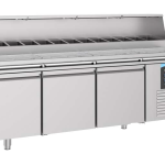 TABLE PRÉP POUR PIZZA 3 PORTES 13x 1/3GN RÉCIPIENT - Combisteel