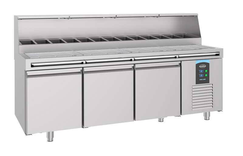 TABLE PRÉP POUR PIZZA 3 PORTES 13x 1/3GN RÉCIPIENT - Combisteel TABLE PRÉP POUR PIZZA 3 PORTES 13x 1/3GN RÉCIPIENT - Combisteel – Image 1