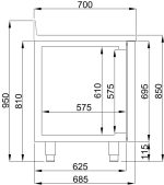 700 TABLE RÉFRIGÉRÉE BORD RELEVÉ 2 PORTES MONOBLOCK ENERGY LINE - Combisteel – Image 3