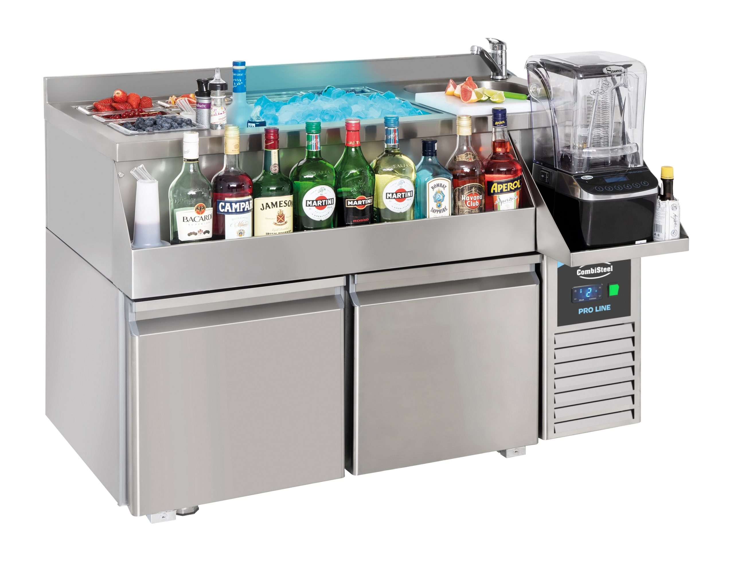 TABLE RÉFRIGÉRÉE 2 PORTES AVEC BAR À COCKTAILS - Combisteel TABLE RÉFRIGÉRÉE 2 PORTES AVEC BAR À COCKTAILS - Combisteel – Image 1