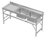 600 BLOC-ÉVIER ÉTAGÈRE PLIANTE 1800 2R - Combisteel
