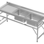 600 BLOC-ÉVIER ÉTAGÈRE PLIANTE 1800 2R - Combisteel