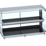 DROP-IN VITRINE CUBIQUE CHAUFFANTE AVEC PLAQUE VITRO CERAMIQUE NOIR 4/1 - Combisteel