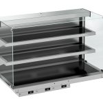 DROP-IN VITRINE CUBIQUE CHAUFFANTE AVEC PLAQUE VITRO CERAMIQUE MODELE MURAL - NOIR 3/1 - Combisteel