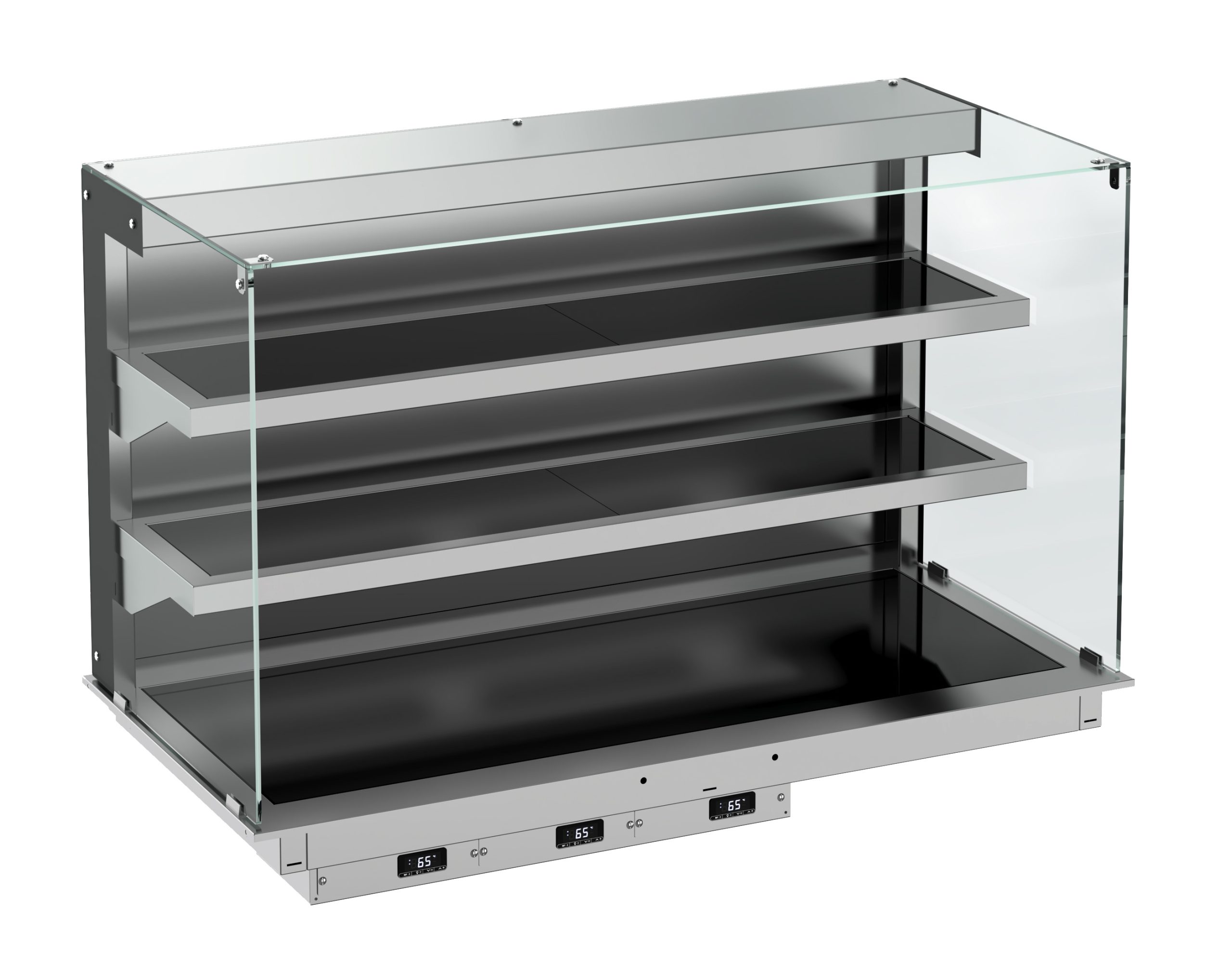 DROP-IN VITRINE CUBIQUE CHAUFFANTE AVEC PLAQUE VITRO CERAMIQUE MODELE MURAL - NOIR 3/1 - Combisteel DROP-IN VITRINE CUBIQUE CHAUFFANTE AVEC PLAQUE VITRO CERAMIQUE MODELE MURAL - NOIR 3/1 - Combisteel – Image 1