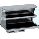 DROP-IN VITRINE COURBEE CHAUFFANTE AVEC PLAQUE VITRO CERAMIQUE MODELE MURAL - NOIR 4/1 - Combisteel
