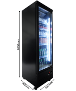 RÉFRIGÉRATEUR 1 PORTE EN VERRE NOIR CEB-500R BL - Combisteel – Image 4