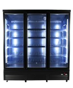 RÉFRIGÉRATEUR 3 PORTES EN VERRE NOIR CEB-1600R BL - Combisteel – Image 2