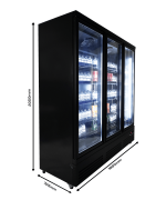 RÉFRIGÉRATEUR 3 PORTES EN VERRE NOIR CEB-1600R BL - Combisteel – Image 5