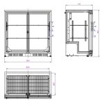 ARRIÈRE BAR RÉFRIGÉRÉE NOIR 2 PORTES COULISST - Combisteel – Image 2