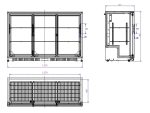 ARRIÈRE BAR RÉFRIGÉRÉE NOIR 3 PORTES COULISST - Combisteel – Image 2