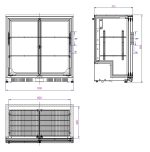 ARRIÈRE BAR RÉFRIGÉRÉE NOIR 2 PORTES COULISST - Combisteel – Image 2