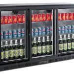 ARRIÈRE BAR RÉFRIGÉRÉE NOIR 3 PORTES COULISST - Combisteel