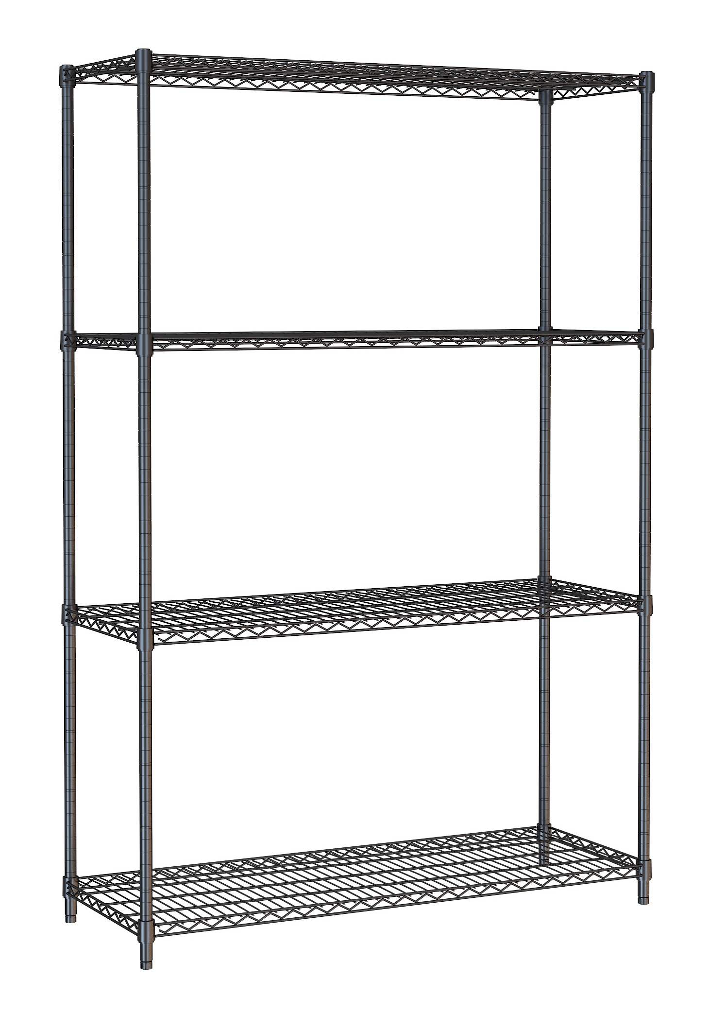 ÉTAGÈRES 4 LEVELS 1200 NOIR DÉMONTABLE - Combisteel ÉTAGÈRES 4 LEVELS 1200 NOIR DÉMONTABLE - Combisteel – Image 1